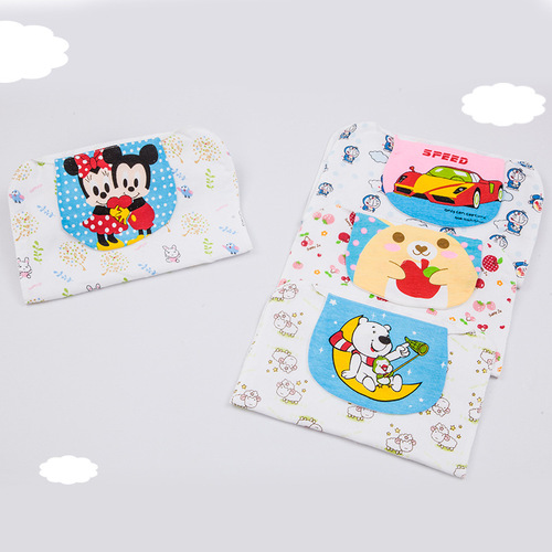 Love Poem Miao Baby Backing Towel 4-layer 100% Cotton Gauze Sweat Absorbent Towel  New Product Cartoon Print Baby Supplies