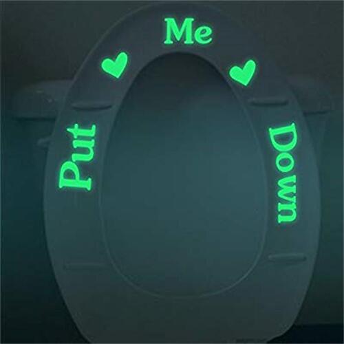 Foreign trade custom toilet fluorescent sticker PUT ME DOWN English carved luminous sticker wholesale customization