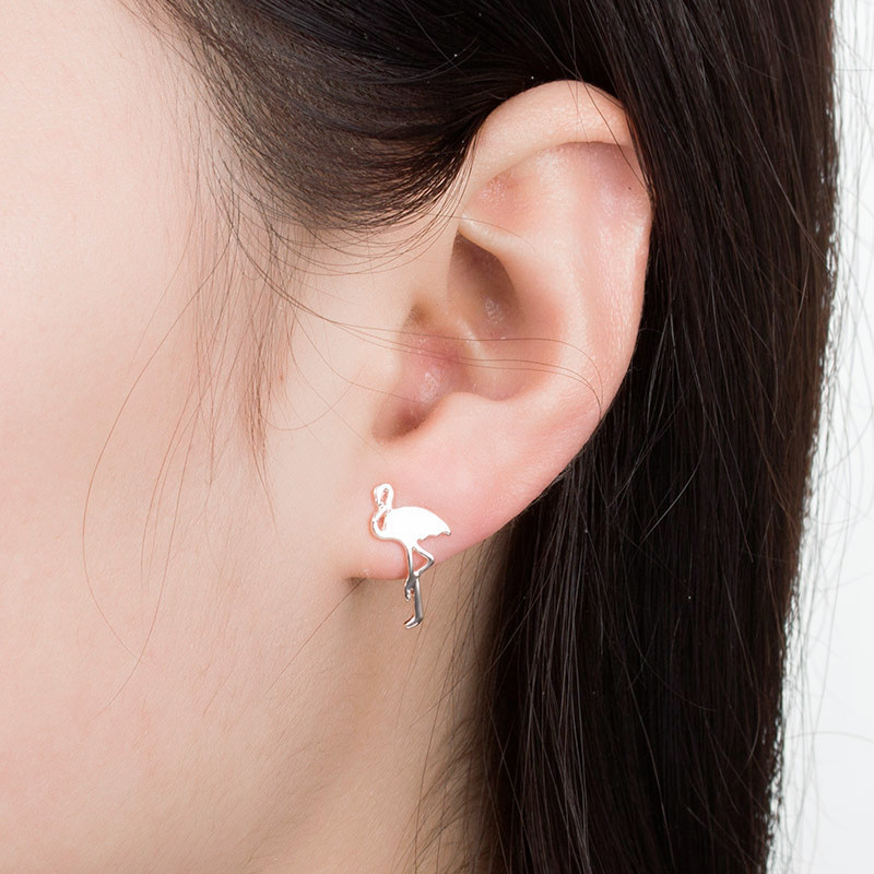 Creative Alloy Flamingo Earrings display picture 2