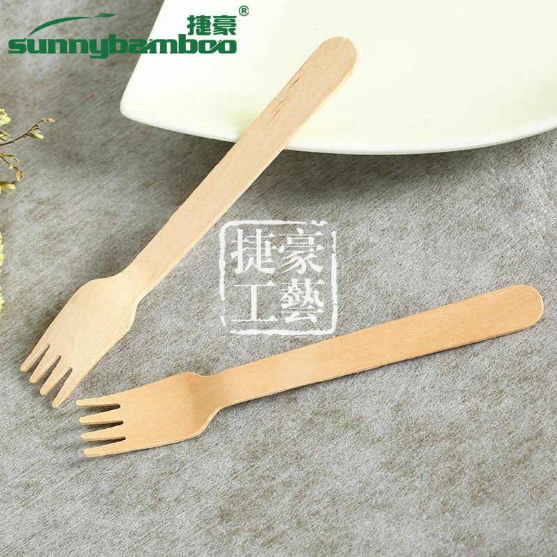 Wholesale of disposable wooden knives, forks and spoons in natural wood color, multi-purpose fruit and food disposable tableware, table forks and household wooden forks detail image 8