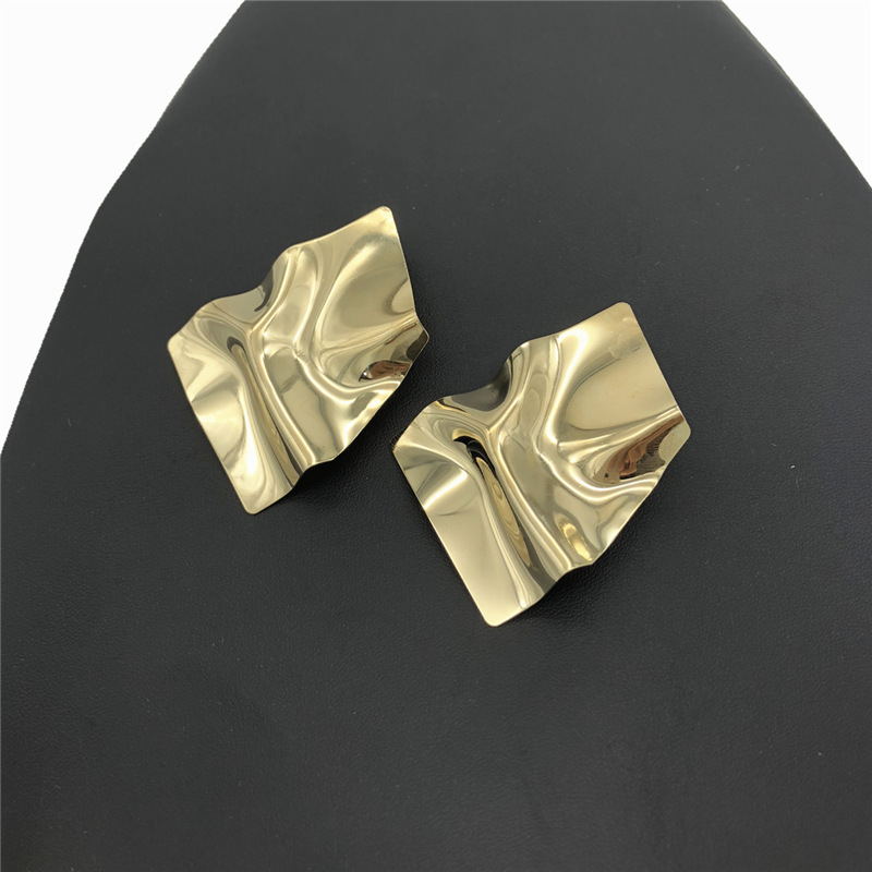 1 Pair Quantity 1 Pair Casual Simple Style Geometric Pleated Alloy Ear Studs