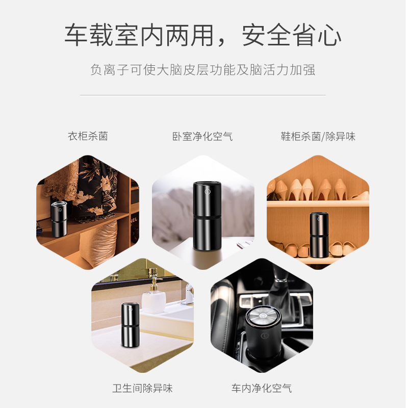 新款 汽車專用空氣凈化器 負(fù)離子氧吧PM2.5霧霾異味車載凈化器