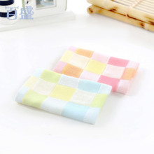 厂家批发定制毛巾地摊跑江湖竹浆竹纤维双层纱布格小方巾口水巾