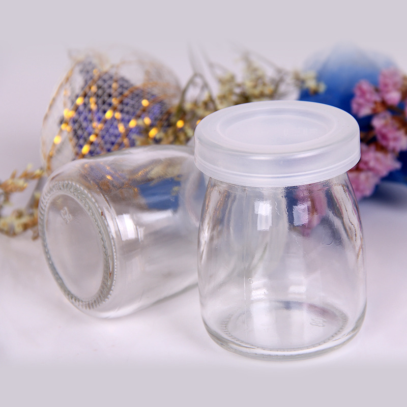 Wholesale 100ml Thickeneded Transparent Pudding Bottle Household Fresh Milk Glass Bottle Beverage Jelly Yogurt Bottle Mousse Cup