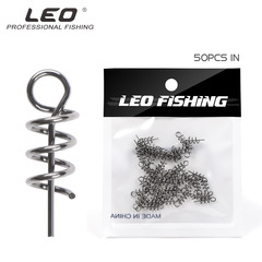 27853 LEO [Lure Spring Pins, 50-Pack] – Accessory Locking Pins for Soft Lures, with Curved Hooks for Fishing Gear