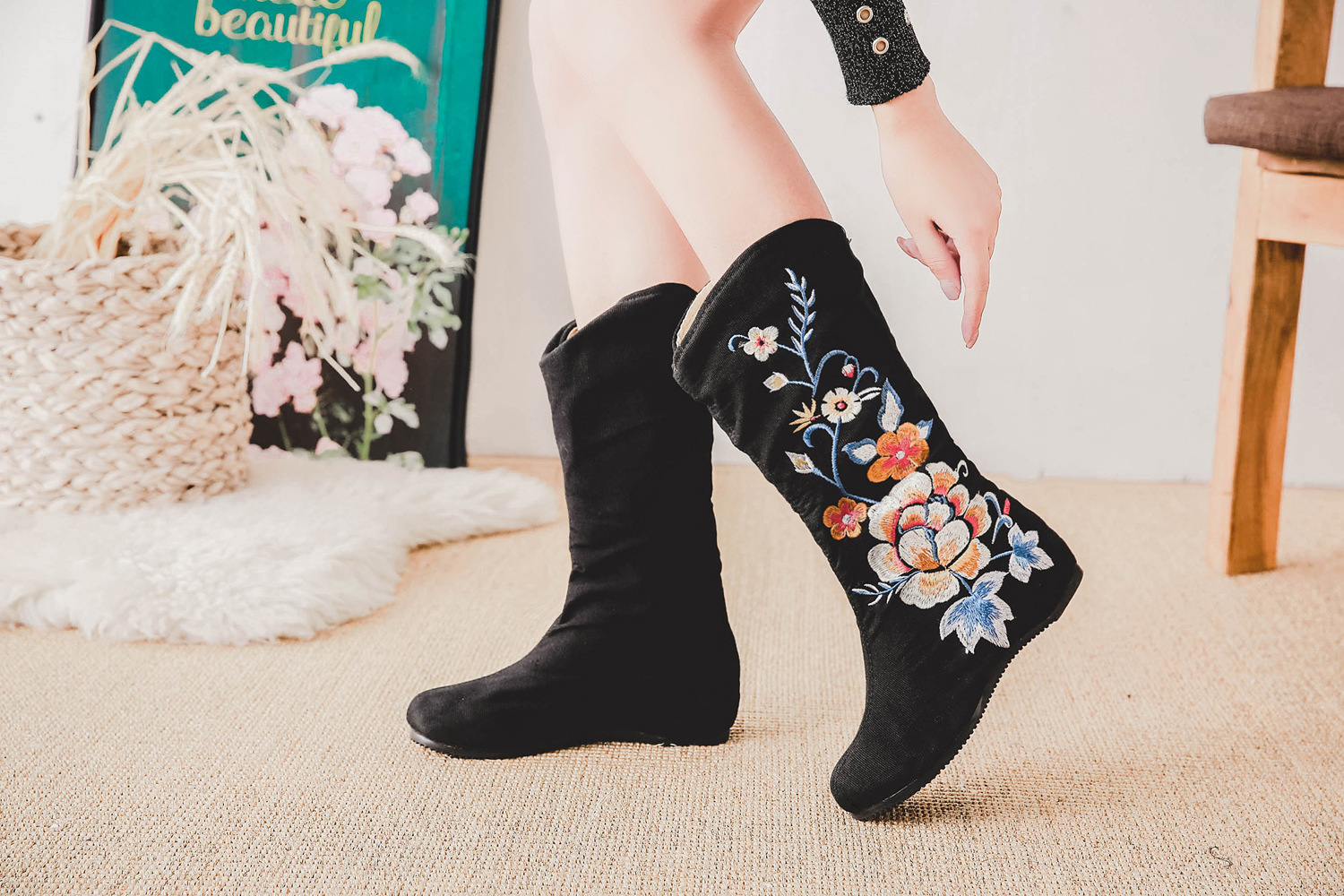 Bottes femme en Tissu - Ref 3354908 Image 8