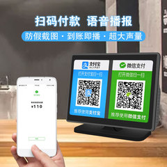 Money collected via WeChat Pay and Alipay for the speaker system with voice broadcast function. Scan QR code to connect via Bluetooth wirelessly.