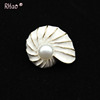 White snails, brooch from pearl, accessory lapel pin, wholesale