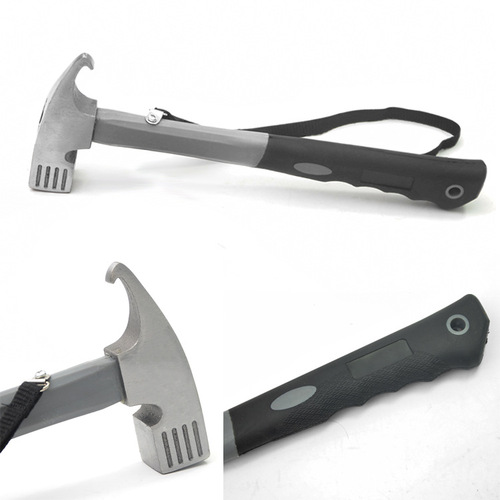 Outdoor multifunctional ground nail hammer camping tent canopy hammer high carbon steel hammer household hammer ground nail puller