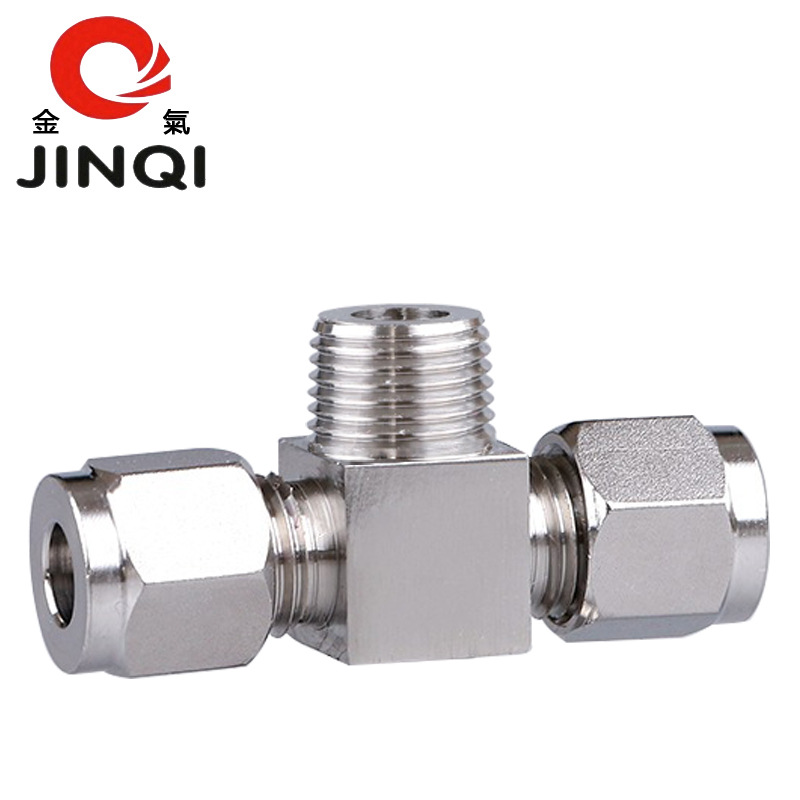 金气气动PB8-02外螺纹6-01三通10-03卡套4-M5气管接头12-04铜镀镍