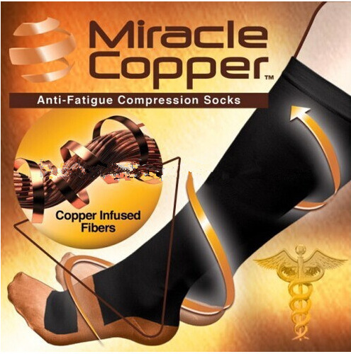 Copper Fiber Compression Socks Full Nylon Compression Sports Socks Miracle Socks