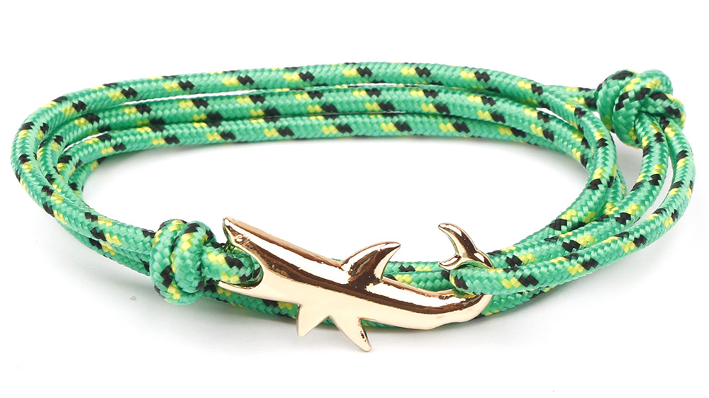 12g Weight Bracelets Classification Alloy, rope Chain Material 1 Piece Quantity Holiday, Daily, Street Occasion Alloy, rope Material Shark Pattern Men's Gender Layered Design Casual, Simple Style Style Casual Simple Style Shark Alloy Rope Layered Men's Bracelets Men's Chain Bracelets 4