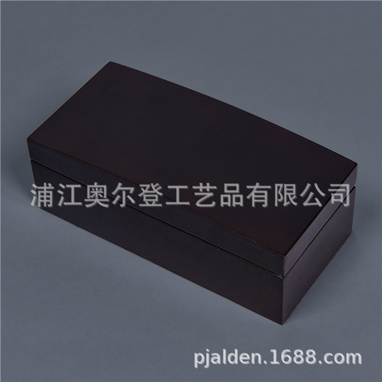 Customized essential oil wooden boxes, retro wooden box packaging boxes for bird's nest and sea cucumber, processing and customization, black matte wooden boxes, tea boxes detail image 2