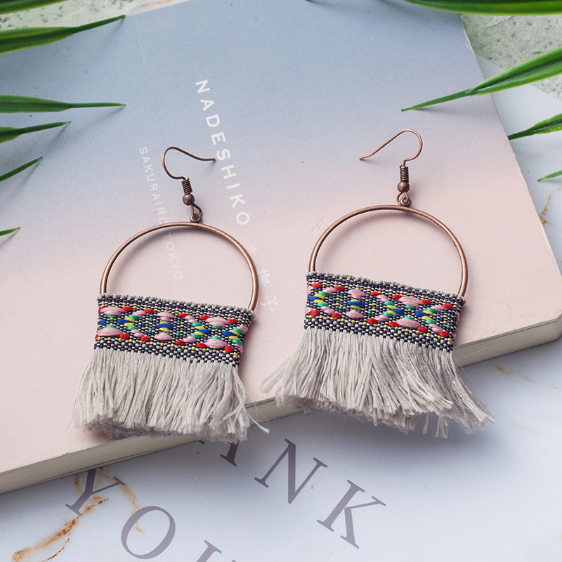 Bohemian Colorful Long Tassel Earrings display picture 3