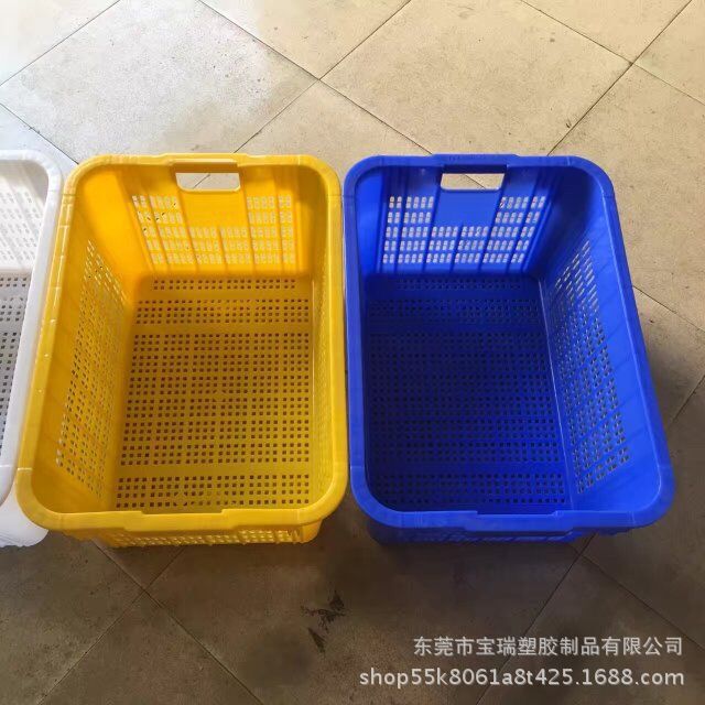 批发加厚带孔透气菜场 菜箩 新鲜蔬菜水果配送塑料框