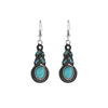 Trend fashionable earrings, turquoise retro crystal, ear clips, European style, punk style