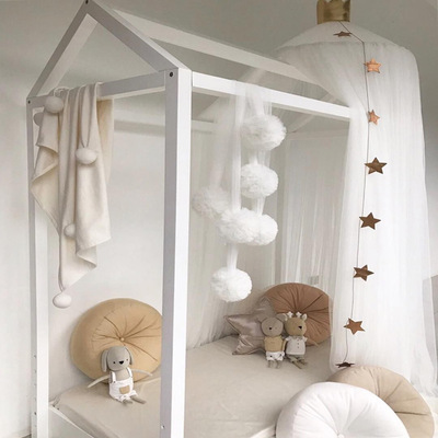 Ins pop-up Chiffon ball hanging tent mosquito net accessories with wool ball wall hanging ball wall hanging hanging accessories