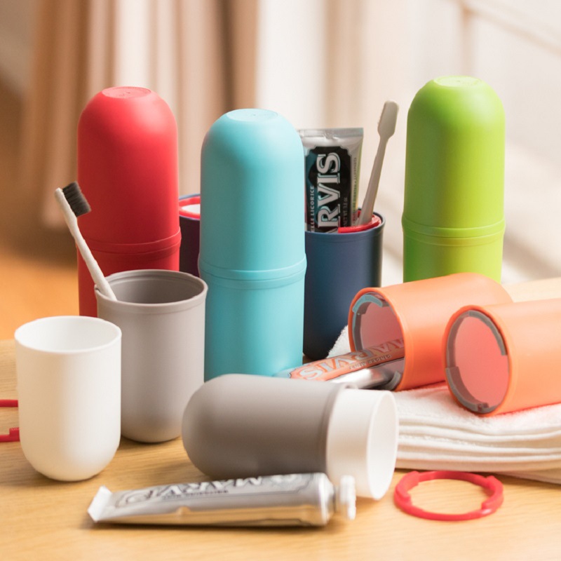 USAR创意胶囊旅行洗漱口杯便携牙 刷牙膏收纳盒出差两用卫生套杯