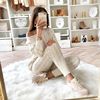 Fashion solid color suit sweater