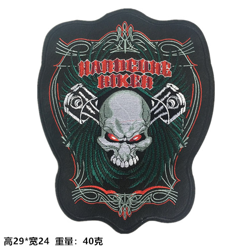 Estilo europeo y americano cráneo pegatinas de tela bordado estilo de la Universidad Ropa Decoración calcomanías fresco motocicleta fantasma cabeza reparación subsidio