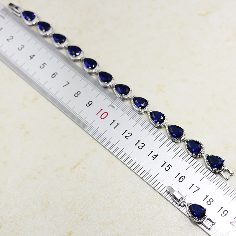 Elegant Fashion Water Droplets Copper Water Drop Diamond Zircon Rings Earrings Necklace