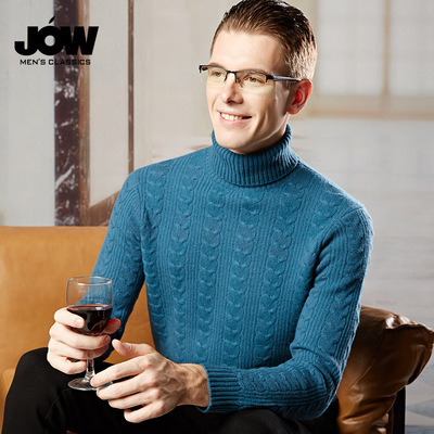 JOW/ Jovovich High collar Cashmere sweater fashion Coarse needle thickening Cashmere sweater Two lapel Sweater