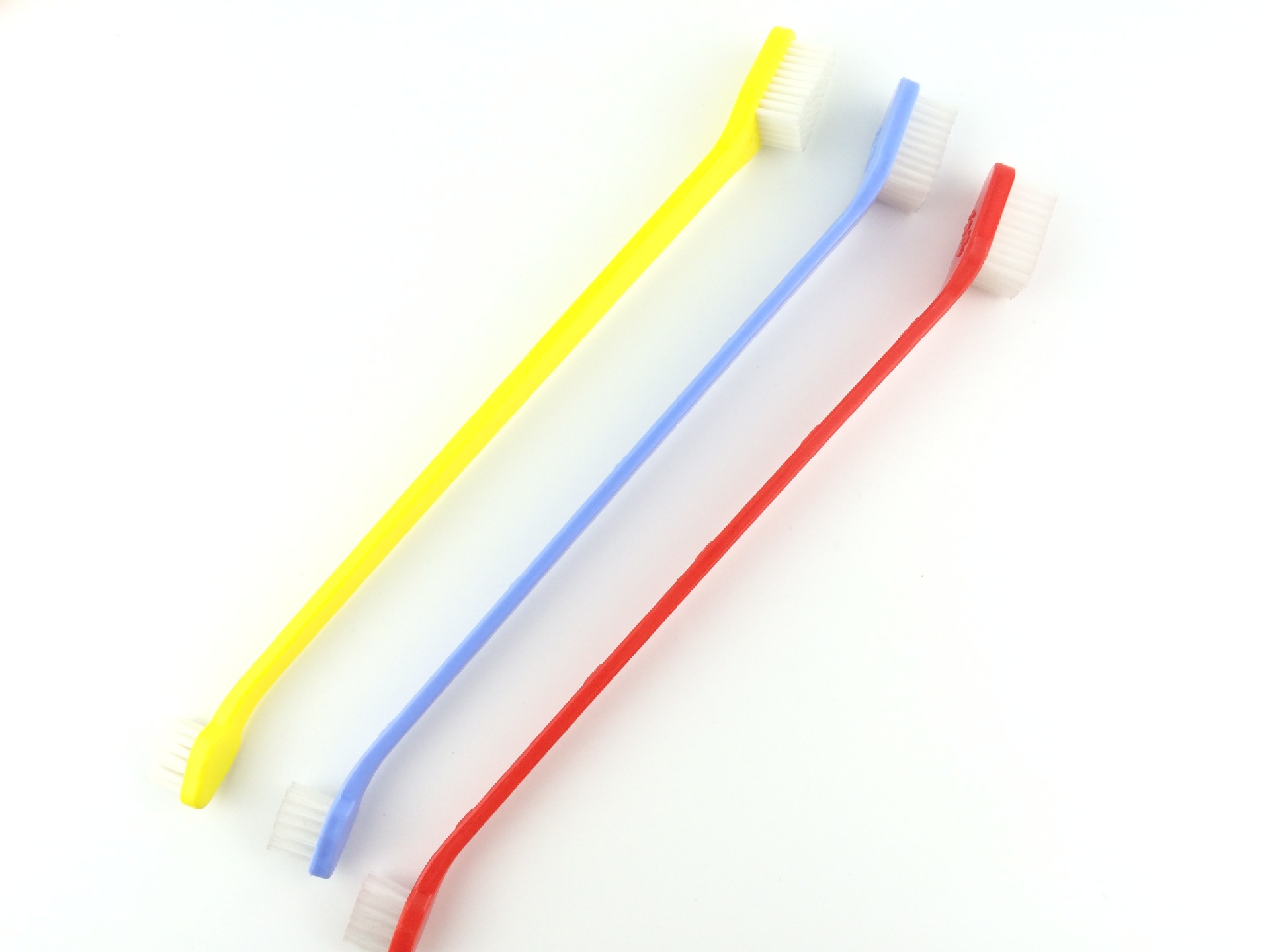 2021 Pet Puppy Plastic Toothbrush Dog Double Heads Toothbrushes Multi
