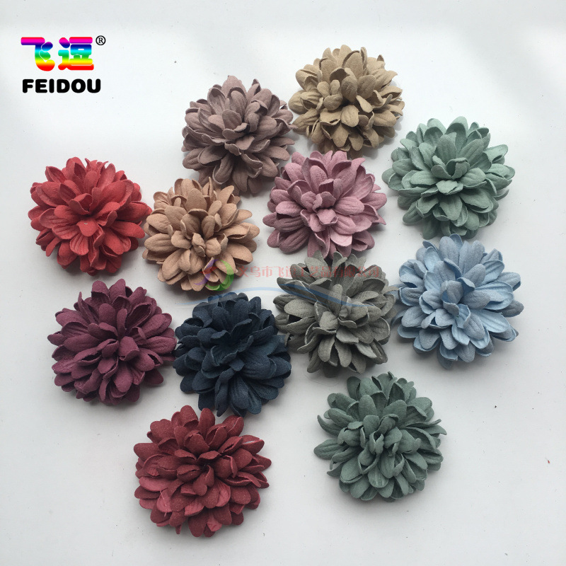 韩版超纤布艺小球菊 DIY服装辅料饰品配件 头饰发饰蝴蝶结手工花