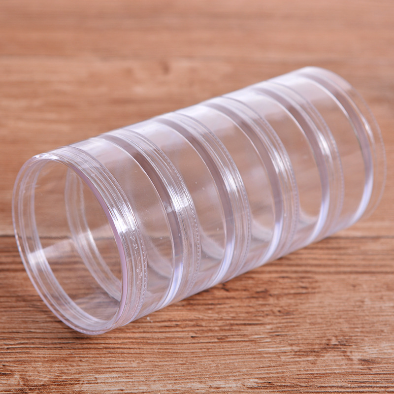 7cm 5 piezas de alta botella redonda de plástico transparente botella sub-botella joyería piezas organización caja de almacenamiento botella de embalaje
