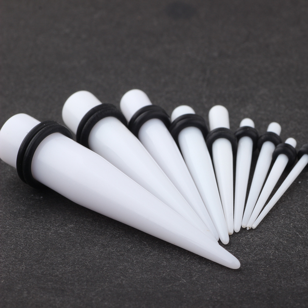 Trendy Acrylic Ear Expander - White Pointed Cone for Cartilage Ear Stretching detail image 7