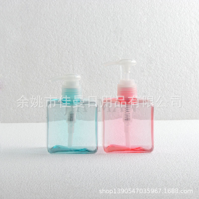 PETG四方250ml乳液瓶 大容量按压沐浴露洗发水瓶 化妆品分装瓶