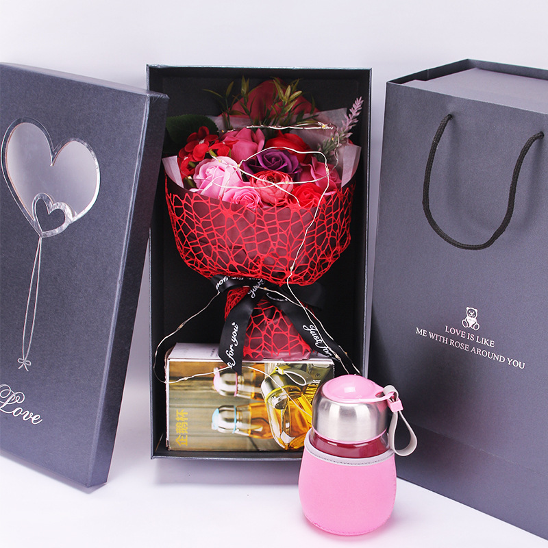 杯子十9朵花束红1