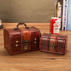 Best-selling European retro wooden box with lock, antique-style wooden jewelry storage box, gift packaging wooden box