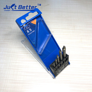 Glass hole opener 5-piece set triangle glass drill suit ceramic/glass/tile brick plastic box
