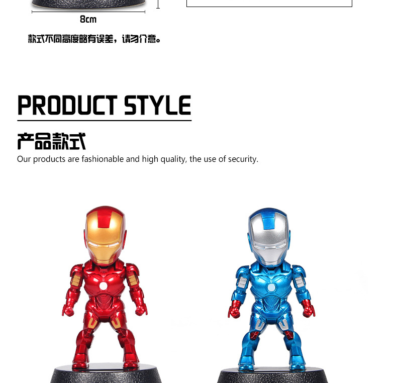 Car Creative Captain Car Ornament Solar Creative Car Cartoon Black Panther Cute Bobblehead Doll Ornament