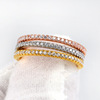 Jewelry, zirconium, ring, European style, diamond encrusted, three colors, micro incrustation, wholesale