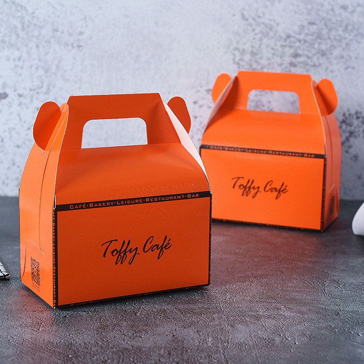 批发白卡折叠纸盒慕斯蛋糕包装盒印刷logo一次性手提糕点盒定做