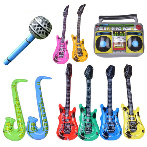 Manufacturer wholesale children's inflatable musical instruments toys PVC inflatable guitar children's stage props microphone