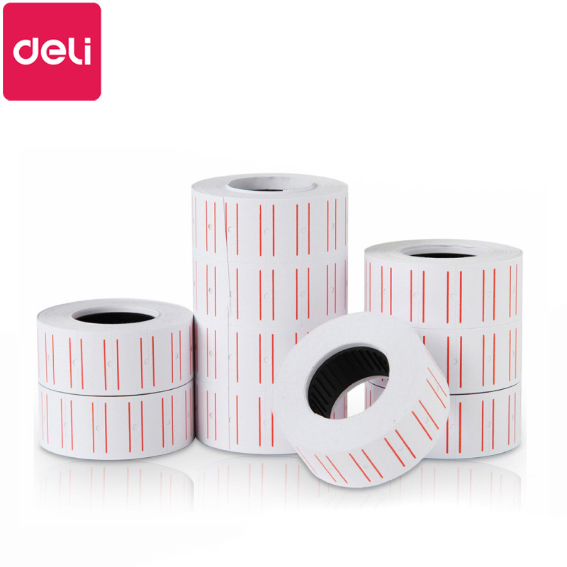 得力3210标价纸 超市打价机打价纸 商品打码价格标签纸 10卷单排