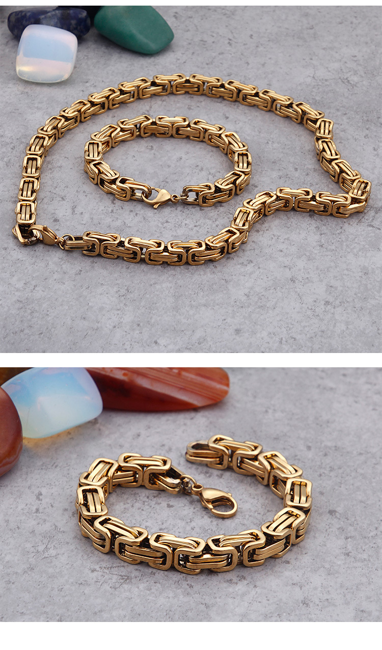 personalized hip hop stainless steel domineering emperor chain men's bracelets in various specifications_voghion.com