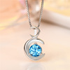 Platinum necklace, fashionable pendant, accessory, jewelry, simple and elegant design, Korean style