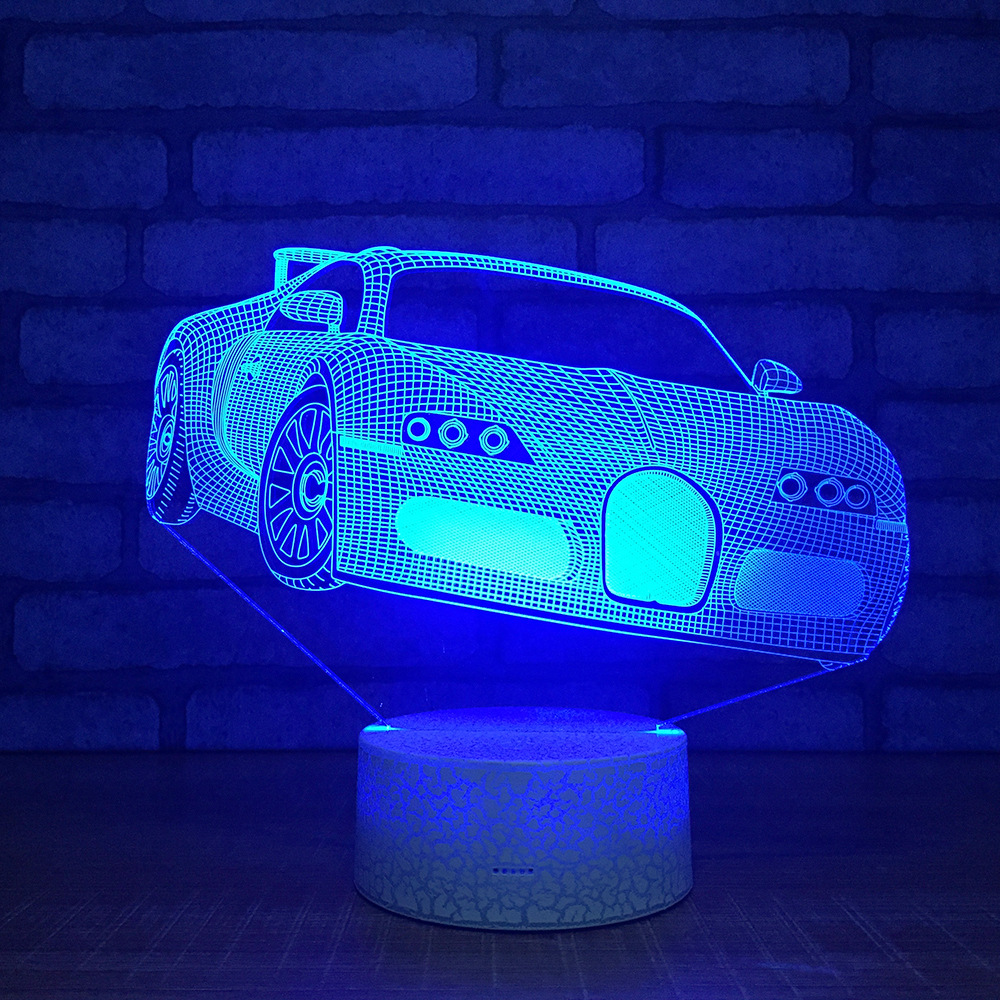 亚马逊爆款 爆裂纹3D灯小夜灯台灯