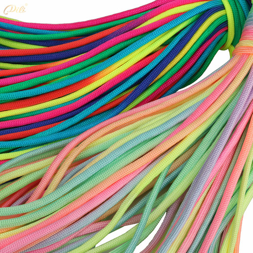 4mm segment-dyed colorful seven-core paracord 4mm gradient polypropylene rope bundled 31 meters/bundle gradient color paracord