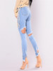 Europe net red hot pants foreign trade lady fashion neck jeans