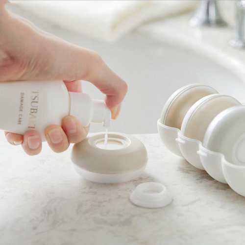 Press Portable Refilling Bottle Travel Sealed Lotion Storage Box Cosmetic Empty Bottle Set (4 Pack)