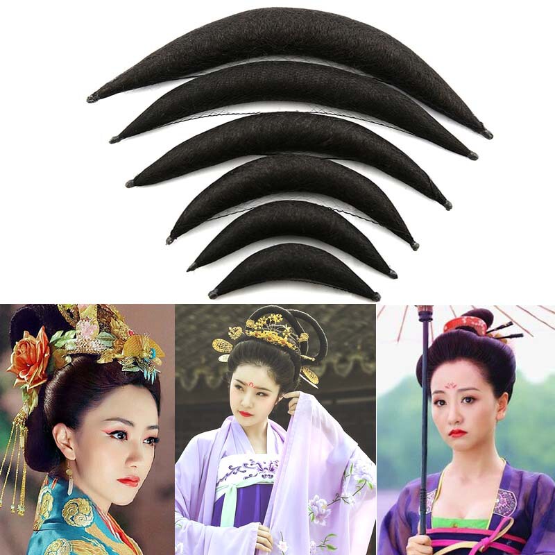 Ancient Style Wig Full Hair Silk Soft Horn Pad Hair Stick Tang Suit Hanfu Hair Pack Studio Bride Hair Pad Hair Stick