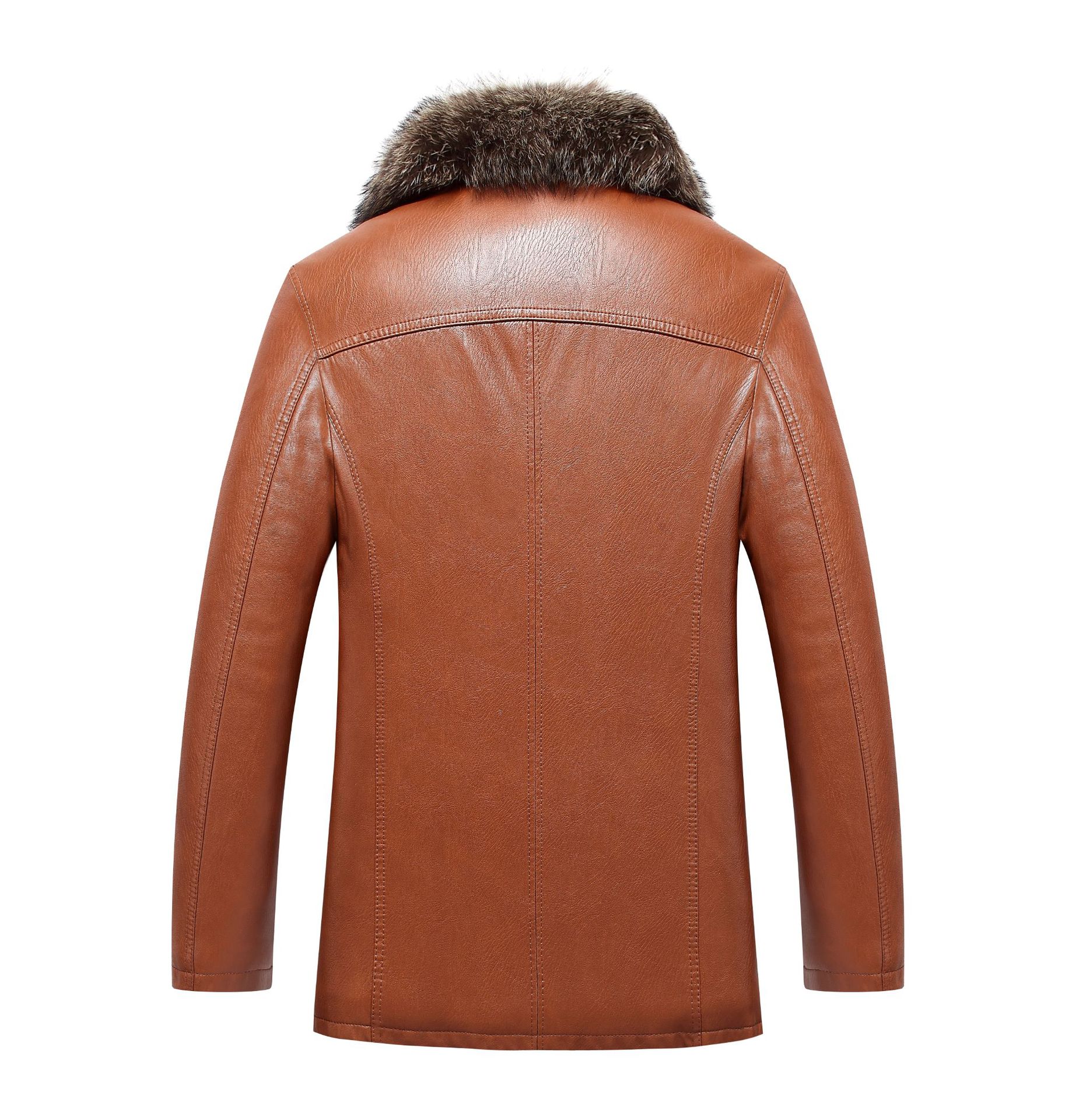 New sheep men's fur in one coat short hair collar fur plus fleece thickened leather clothing men's