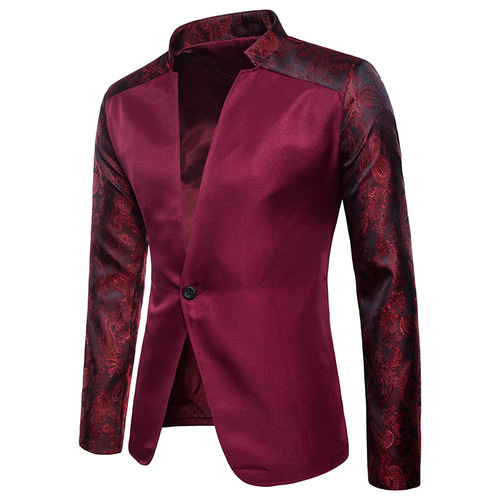 men's jazz performance suit blazers groomsmen jacket Men's full body raglan sleeve design one button men's Lapel coat