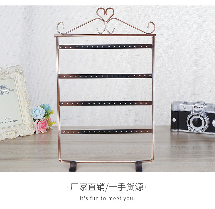 New Simple Fashion  Earring Display Stand Wrought Iron Ear Studs Jewelry Storage Shelf Household Jewelry Earring Rack Wholesale display picture 1