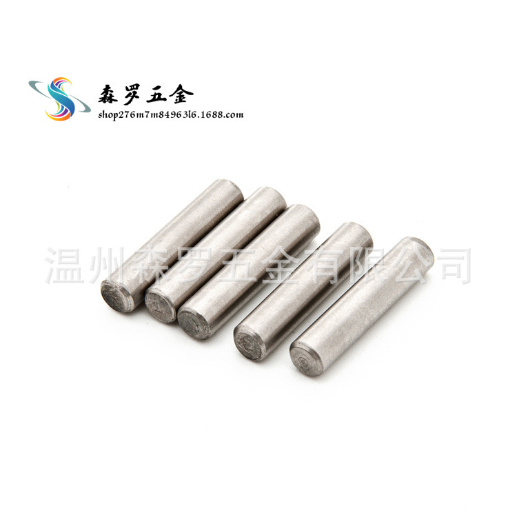 厂家直销 304不锈钢圆柱销 实心圆柱销钉 带孔定位销子 滚花销轴